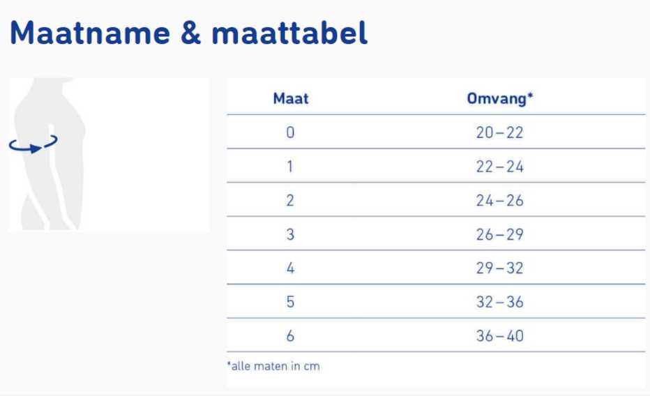 Bauerfeind braces omotrain   maattabel detail